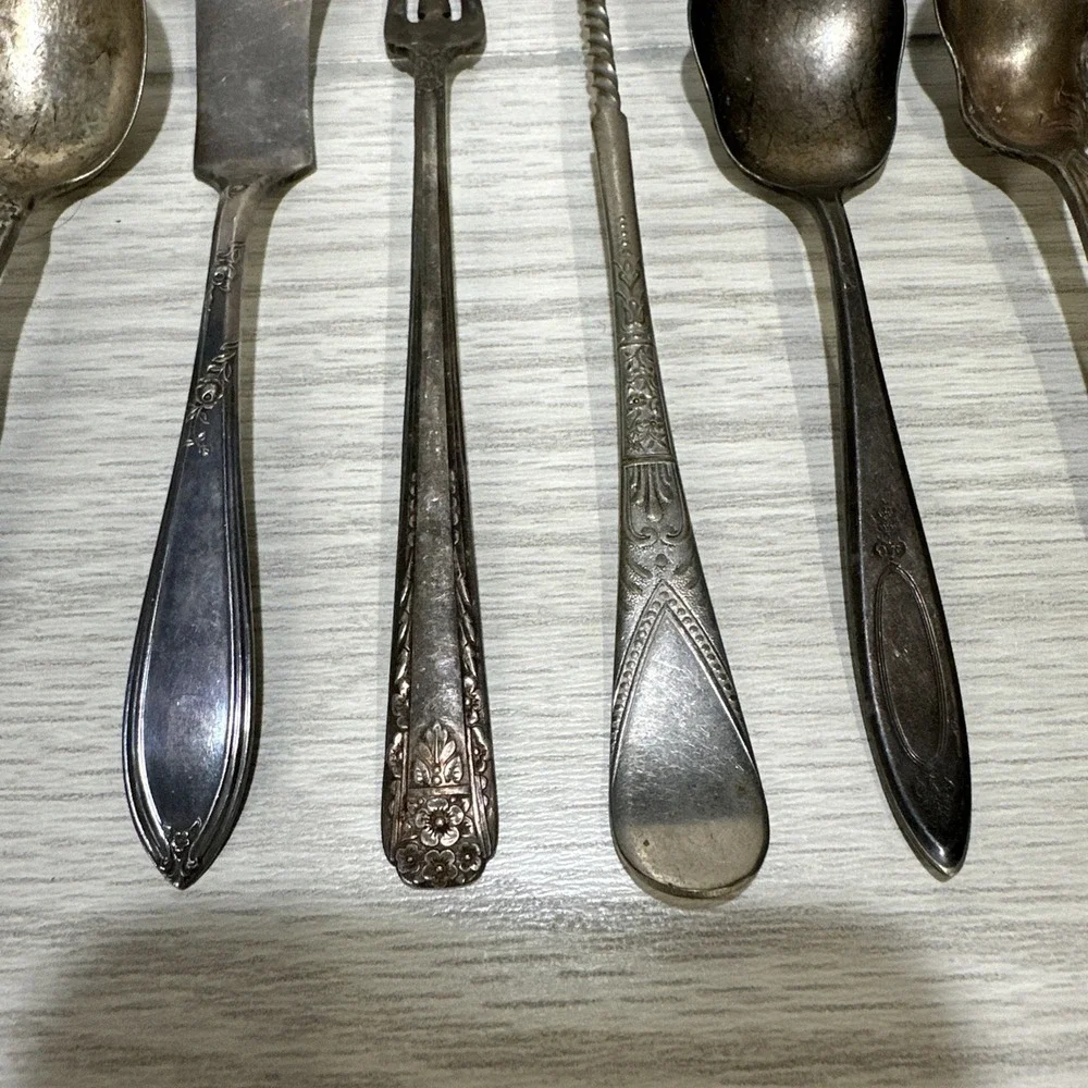 Silver Plate Flatware‎ (Set of 8) Assorted Manufacturers Vintage